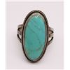 Image 1 : SOUTHWEST STERLING RING with OBLONG STONE