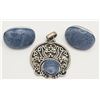 Image 1 : NATURAL BLUE STONE STERLING SET
