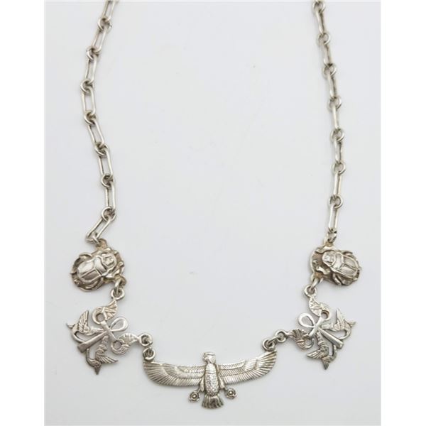 TRIBAL STERLING NECKLACE 18" LONG