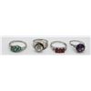 Image 1 : (4) FASHION RINGS with STONES - ALL 925