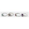 Image 2 : (4) FASHION RINGS with STONES - ALL 925