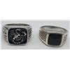 Image 1 : (2) MENS STERLING RINGS (1) BLACK ONYX