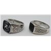 Image 2 : (2) MENS STERLING RINGS (1) BLACK ONYX