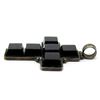 Image 2 : Sterling and Black Stone Cross Pendant