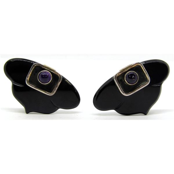 VINTAGE PR STERLING CLIP ON EARRINGS WITH