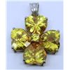 Image 1 : STERLING FLOWER PENDANT WITH YELLOW STONES