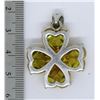 Image 2 : STERLING FLOWER PENDANT WITH YELLOW STONES