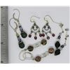 Image 2 : 4-PAIRS OF PIERCED 925 DANGLY EARINGS
