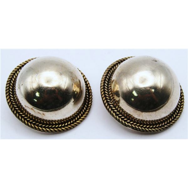 MEXICO TH-18 STERLING BUTTON EARRINGS