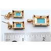 Image 2 : SET! STERLING GOLD TONED PENDANT WITH TURQUOISE