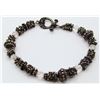 Image 1 : 7.5 INCH STERLING BEADED BRACELET WITH CRYSTAL