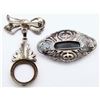 Image 2 : (2) MARCASITE STERLING PINS - VINTAGE LOT