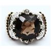 Image 1 : SMOKEY QUARTZ FACETED STERLING RING