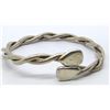 THICK STERLING BANGLE WITH BRAIDED ROPE DESIGN