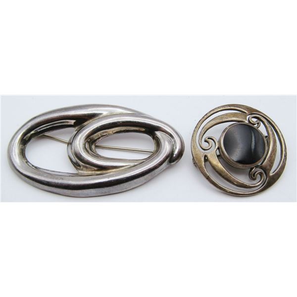 (2) STERLING VINTAGE PINS