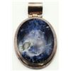 Image 1 : ATI MEXICO STERLING OVAL PENDANT WITH NAVY