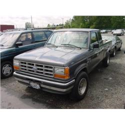 91 FORD RANGER XLT 4X4 EXT CAB P/U EXMT.                              