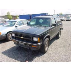 94 CHEVROLET BLAZER S10 TAHOE 4X4 2DR MOTOR BLOWN EXMT.               