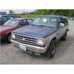 84 CHEVROLET BLAZER TAHOE 4X4-NOT WORKING 2DR EXMT.                   
