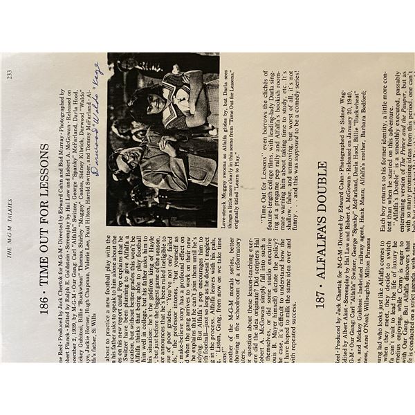 Our Gangs Darwood Kaye signed magazine page