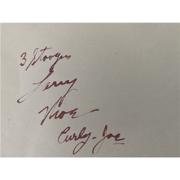 The Three Stooges original signature sheet