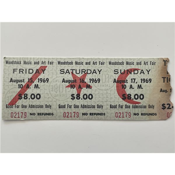 1969 Woodstock ticket