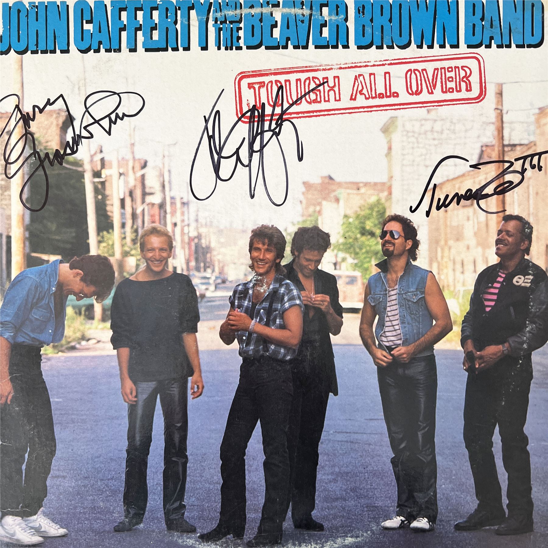 John Cafferty And The Beaver Brown Band Tough All Over signed album
