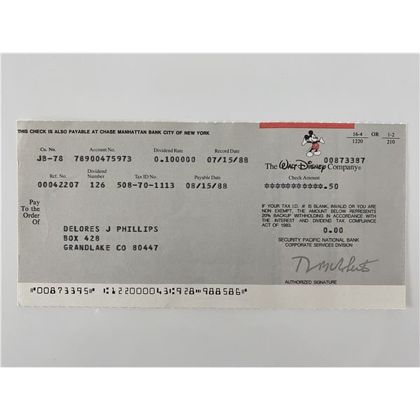 Delores Phillips signed check