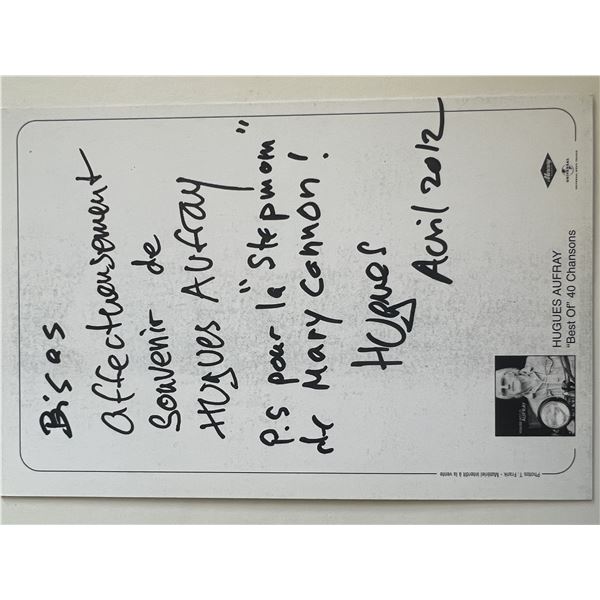 Hugues Aufray signed postcard
