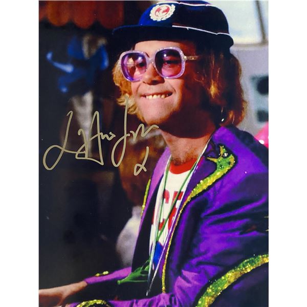 Elton John signed photo