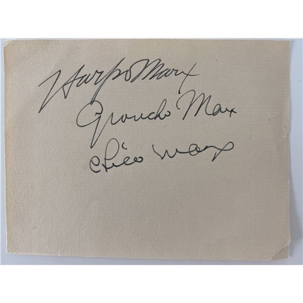 The Marx Brothers signature sheet