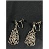 Image 2 : Stunning Vintage Sterling Drop Screw Back Earrings. Made in Germany