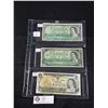 Image 1 : 3 Bank Of Canada (1954-1967-1973) One Dollar Bank Notes In Holder