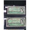 Image 2 : 3 Bank Of Canada (1954-1967-1973) One Dollar Bank Notes In Holder