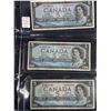 Image 2 : 3 Bank Of Canada 1954 $5 Bank Notes In Holder