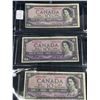 Image 2 : 3 Bank Of Canada 1954 $10 Bank Notes In Holder