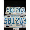 Image 2 : Pair Of 1966 BC License Plates