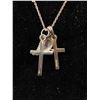 Image 2 : .925 Sterling Silver 17" Chain w/2 .925 Crosses & 1 .925 Leaf Pendant