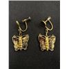 Image 2 : Japanese Shakudo 24K Gold Inlay Earrings 1940's