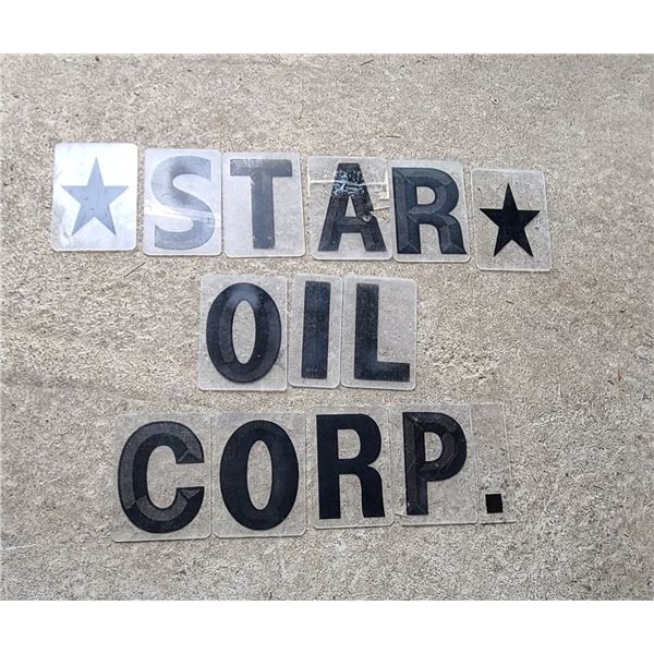 "Star Oil Corp" Sign Letters. Each Approx. 7" Tall