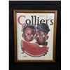 Image 2 : Vintage Lot. Collier's Framed Print Approx 12"x15" & Key/Utensil Holder Black Americana