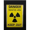 Image 1 : Metal Radiation Warning Sign. Approx. 12"x 16"