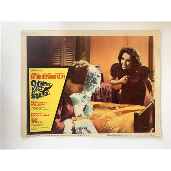 Suddenly, Last Summer original 1960 vintage lobby card