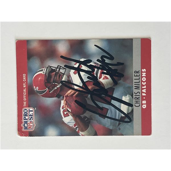 Atlanta Falcons Chris Miller 1990 NFL #35 signed trading card