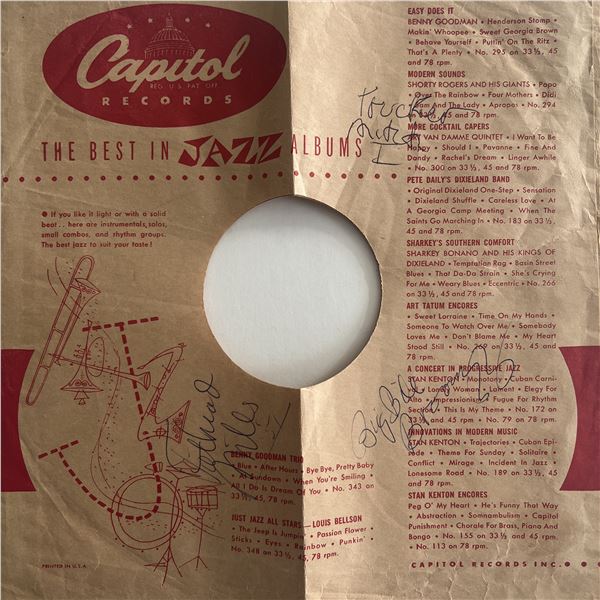 Big Bill Broonzy and bandmates signed sleeve