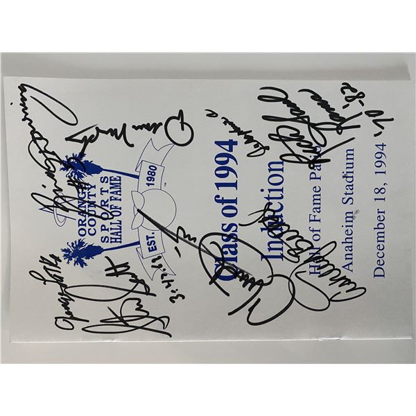 Orange County Sports Hall of Fame 1994 signed flyer