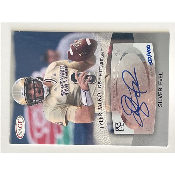 Pittsburgh Panthers Tyler Palko signed  2007 Sage Hit trading card