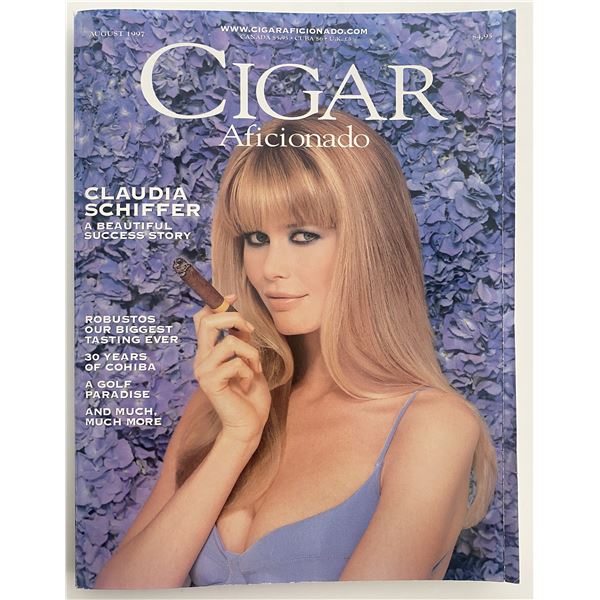 Cigar Aficionado Claudia Schiffer original vintage 1997 magazine