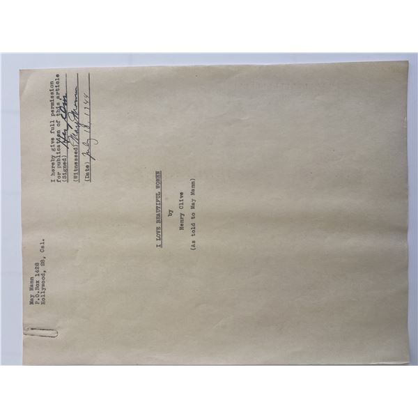 Henry Clive signed document