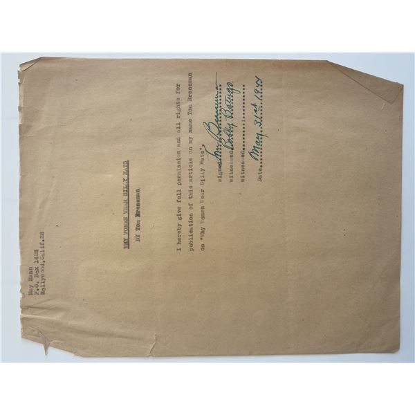 Tom Breneman signed document
